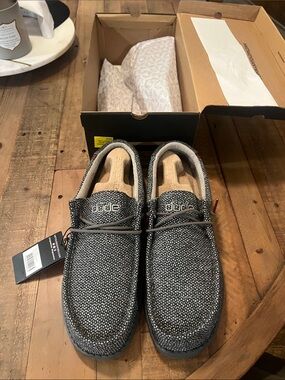 Hey Dude Wally Knit Slip-On Shoes - Black & White